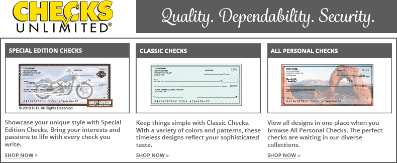 Checks Unlimited Special Edition, Classic and All Personal Checks