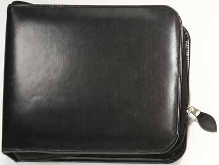 Black Zippered Binder bonded leather 3 ring