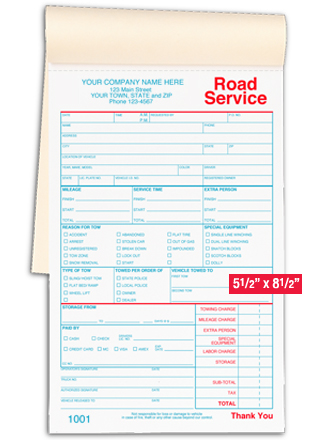 Road Service Book 5.5 x 8.5