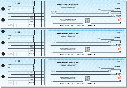 Securiguard Premium Classic Blue General 3 on a Page Checks Duplicates