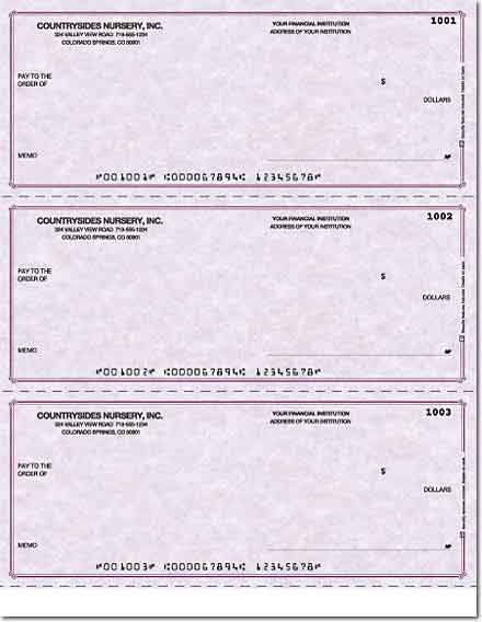 Concordia Laser Checks Check No Voucher w/o Lines Singles