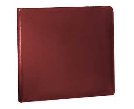 Upgrade to our Entrepreneur Burgundy Bonded Leather Cover. The dimensions are 9-3/4" x 9-1/4".