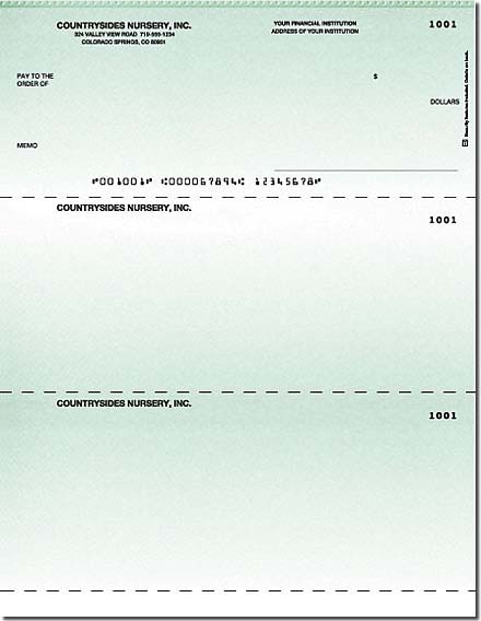 Classic Green Laser Checks Check on Top Singles