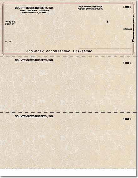 Parchment Laser Checks Check on Top Singles