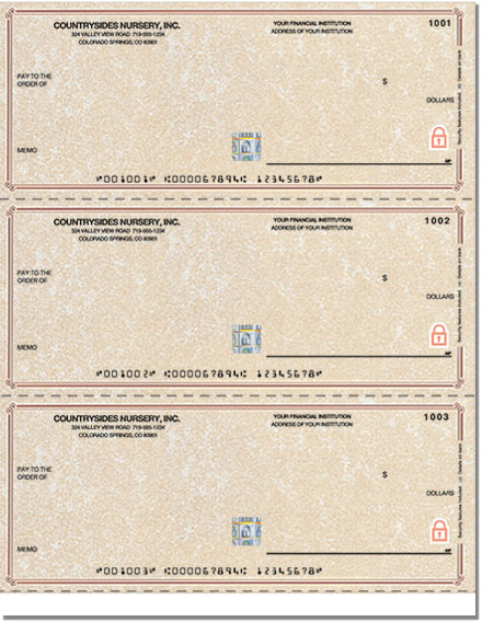 Securiguard Premium Parchment Laser Unlined No Voucher Checks - Singles