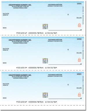 Click on High Security Premium Classic Blue Laser Checks Checks image to see enlarged version