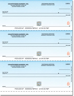 Click on High Security Premium Classic Blue Laser Checks Checks image to see enlarged version