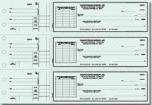 Buy Blue Safety Voucher Checks 3-on-a-Page Duplicates