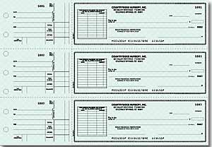 Blue Safety Voucher Checks 3 on a Page Singles