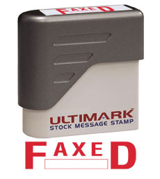 Faxed Stock Message Stamp - Red Ink
