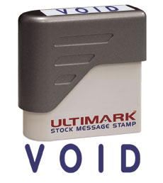 Buy Void Stock Message Stamp - Blue Ink