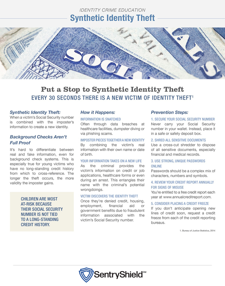 Infographic - Prevent Synthetic Identity Theft - click the Image Description link beneath the image for a full transcript